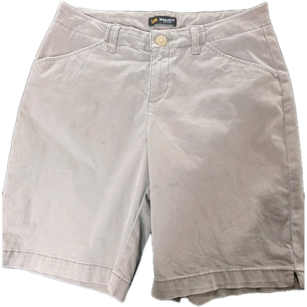 Riders Lee Shorts Khakis Chinos Mid-Rise Women's Size 8 Medium Bermuda Stretchy